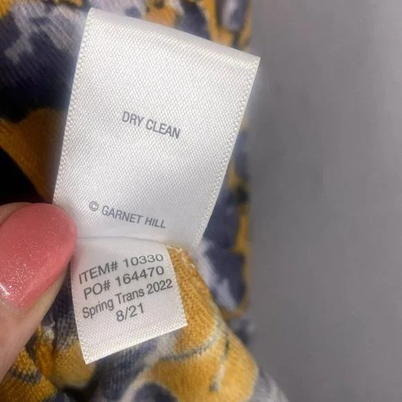 Garnet Hill Cardigan XL Gold Signature Eco Merino Sweater Floral Lightweight - Picture 10 of 13